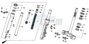 SFX50S drawing FRONT FORK/STEERING STEM