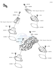 JET SKI SX-R JS1500AJF EU drawing Engine Mount