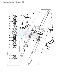 KISBEE A SL drawing FRONT FORK / STEERINGHEAD