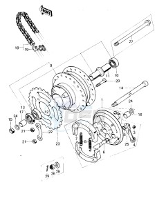 KM 100 A (A1 till A7) drawing REAR HUB_BRAKE_CHAIN