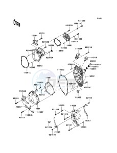 NINJA_ZX-6R ZX600P8F FR GB XX (EU ME A(FRICA) drawing Engine Cover(s)