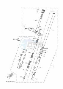 YP125RA XMAX 125 ABS (BGU2) drawing FRONT FORK