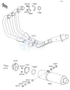 ZX 750 H [NINJA ZX-7] (H1) [NINJA ZX-7] drawing MUFFLER-- S- -