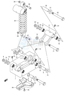 LT-Z400 (E3-E28) drawing REAR CUSHION LEVER (MODEL K5 K6 K7)