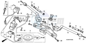 VFR800A9 UK - (E / ABS MME) drawing HANDLE PIPE/TOP BRIDGE