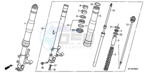 CBR600RAA BR / ABS - (BR / ABS) drawing FRONT FORK