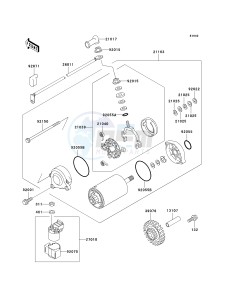 ZX 1100 D [NINJA ZX-11] (D1-D3) [NINJA ZX-11] drawing STARTER MOTOR