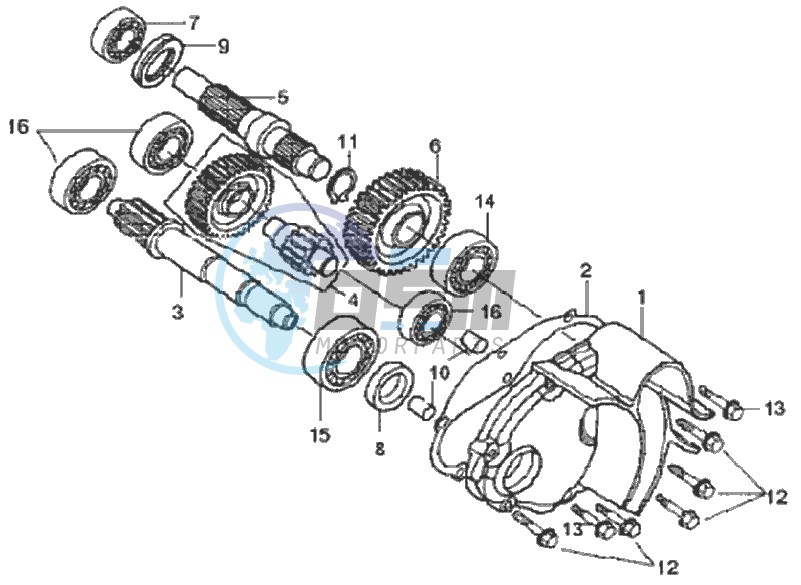 DRIVESHAFTS - CRANKCASE COVER