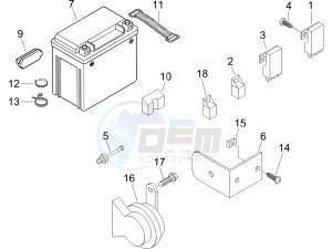 X9 250 Evolution drawing Remote control switches - Battery - Horn