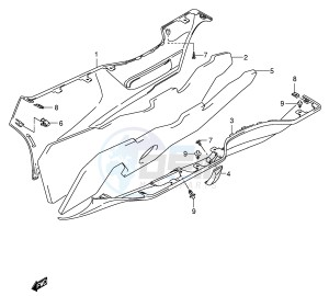 AN650 (E2) Burgman drawing SIDE LEG SHIELD (MODEL K5)