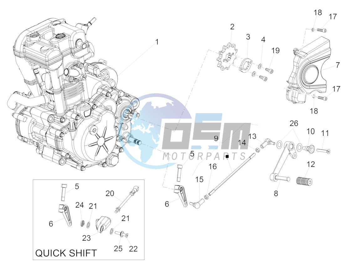 Engine-Completing part-Lever