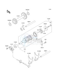 KLF 250 A [BAYOU 250] (A6F-A9F) A7F drawing GEAR CHANGE DRUM_SHIFT FORK-- S- -