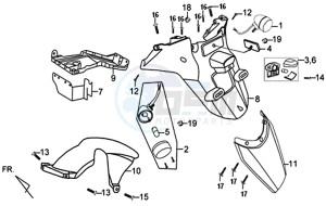 X'PRO 50 (45 KM/H) (AE05W4-FR) (L4-M1) (M1 - 2021) drawing TAIL FENDER - FENDER MUDFLAP