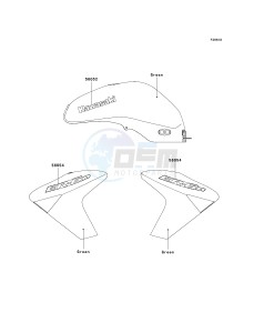 ER 650 A [ER-6N (AUSTRALIAN] (A6F-A8F) A8F drawing DECALS-- GREEN- --- A8F- -