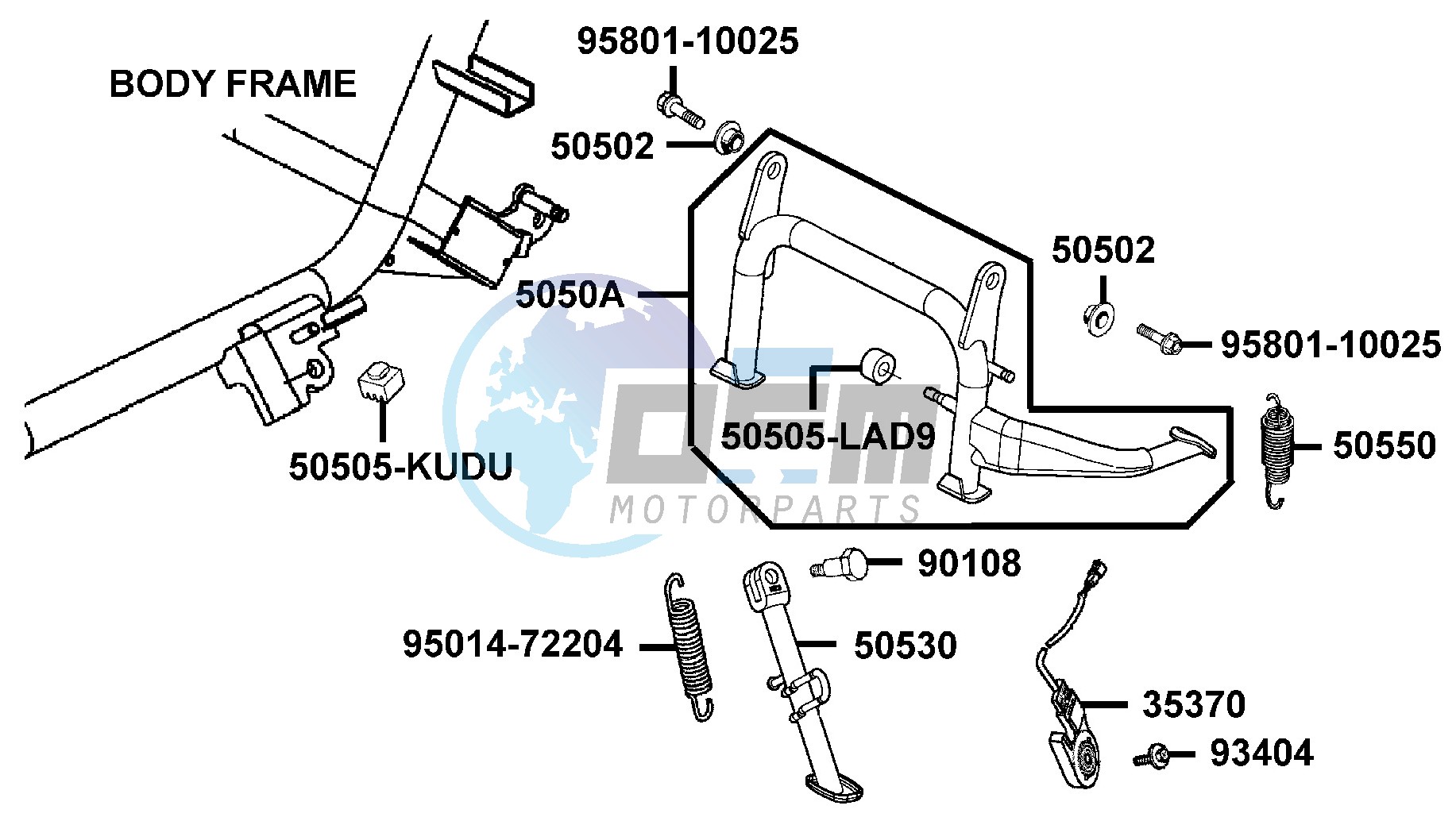 Stand and  Kick Starter Arm