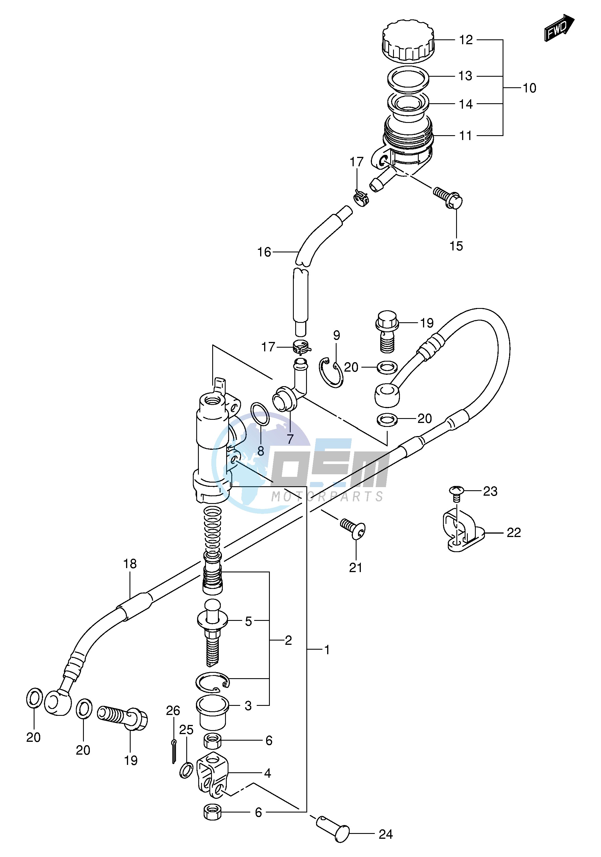 REAR MASTER CYLINDER (MODEL K3)