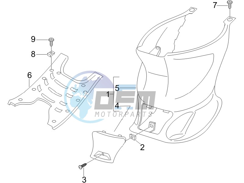 Central cover - Footrests