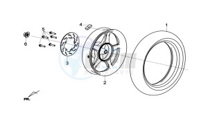 HD2 200 drawing REAR WHEEL - REAR FORK