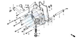 FES125A S-WING drawing RIGHT CRANKCASE COVER (FES1253-5)(FES1503-5)