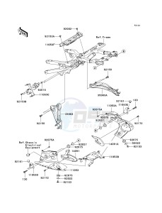 ZX 636 C [NINJA ZX-6R] (C1) C1 drawing FRAME FITTINGS-- REAR- -