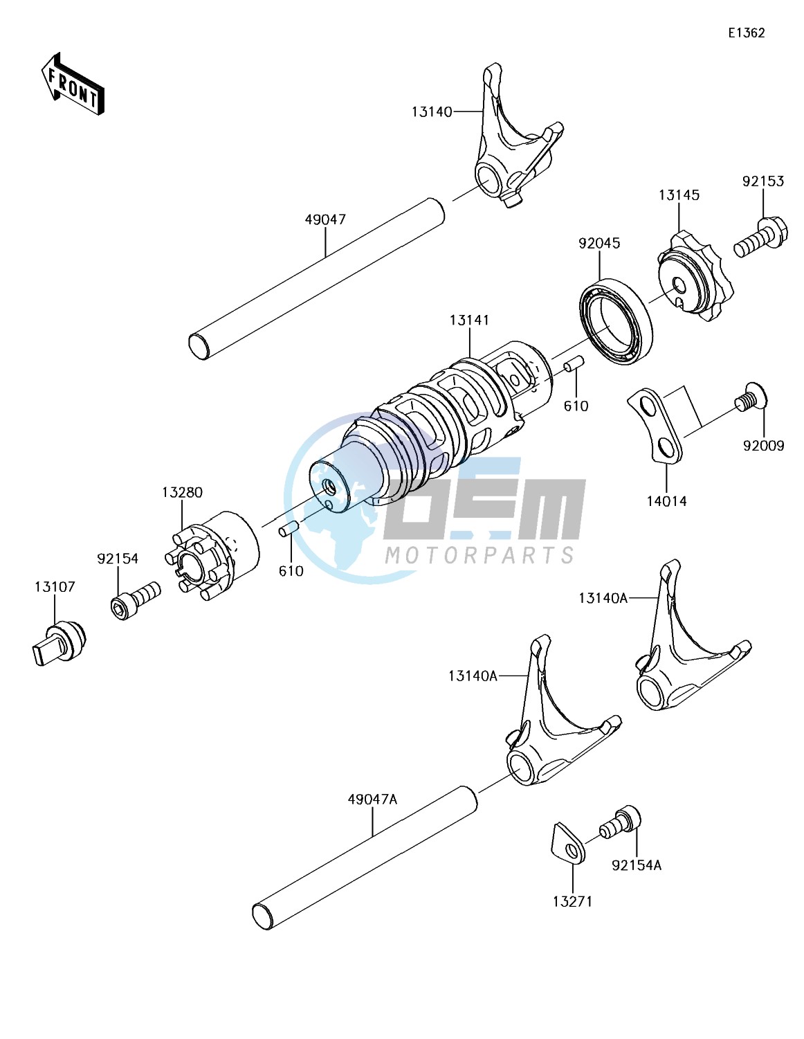 Gear Change Drum/Shift Fork(s)