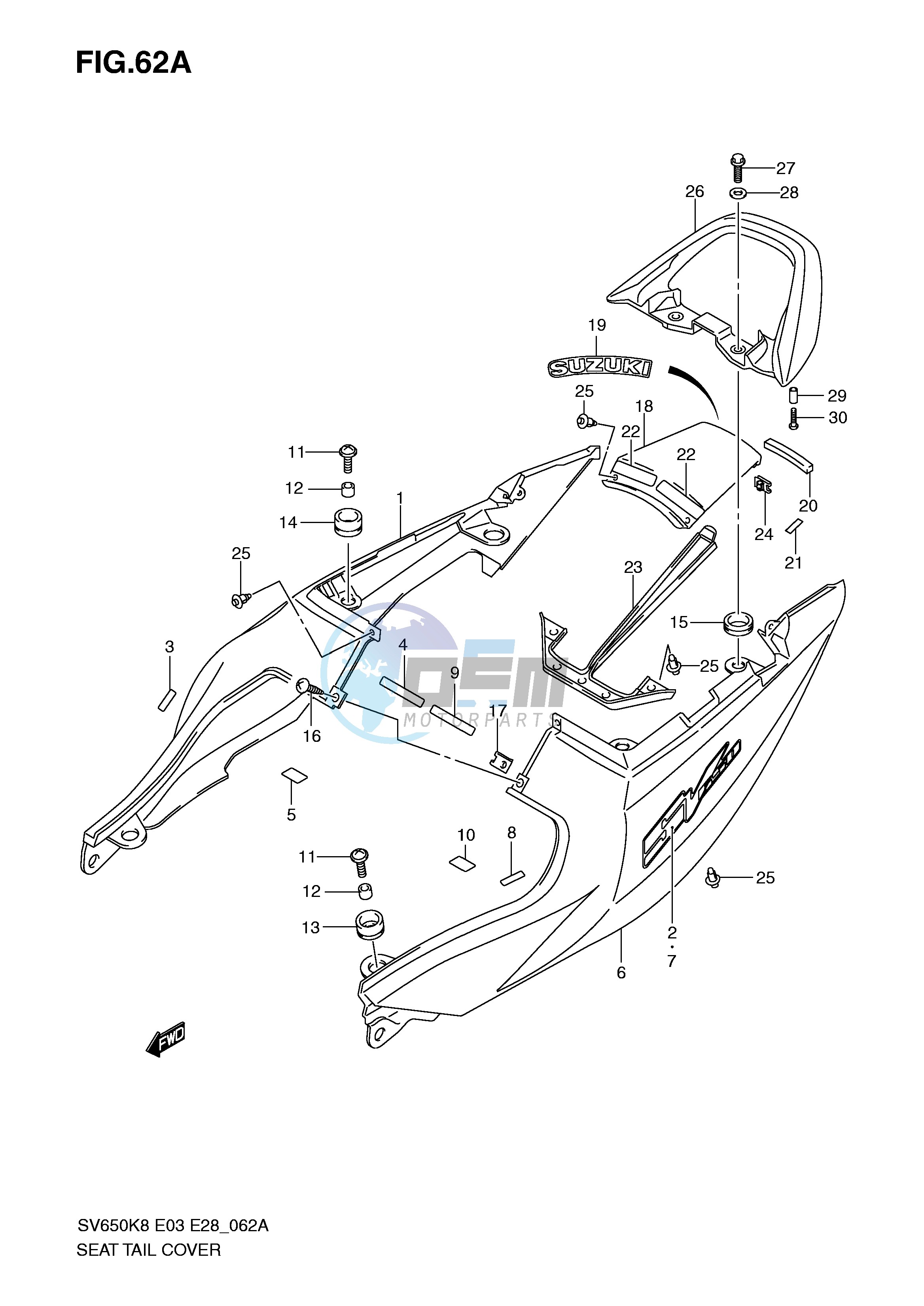 SEAT TAIL COVER (SV650K9 AK9)