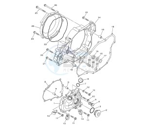 YZ F 450 drawing CRANKCASE COVER