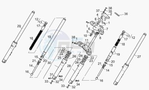 California 1100 EV PI Cat. Alum./Tit. PI Cat. drawing Front fork