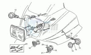 California III 1000 Carburatori Carenato Carburatori Carenato drawing Headlight-horn