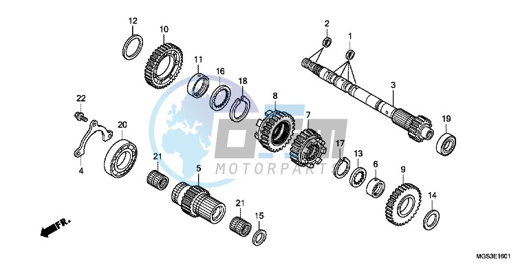 TRANSMISSION (NC700XD) (MAINSHAFT)