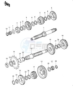 KDX 400 A [KDX400] (A1-A2) [KDX400] drawing TRANSMISSION