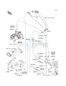 VN 1600 D [VULCAN 1600 NOMAD] (D6F-D8FA) D7F drawing FUEL EVAPORATIVE SYSTEM -- CA- -