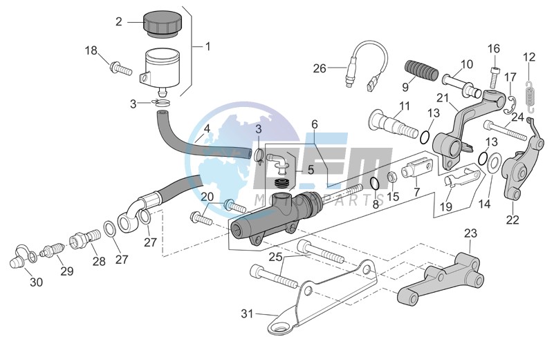 Rear master cylinder