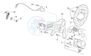 Tuono V4 1100 RR (EMEA, APAC) (AU, EU, HK, IS, JP, NZ, RC, S, T, VN) drawing Rear brake caliper