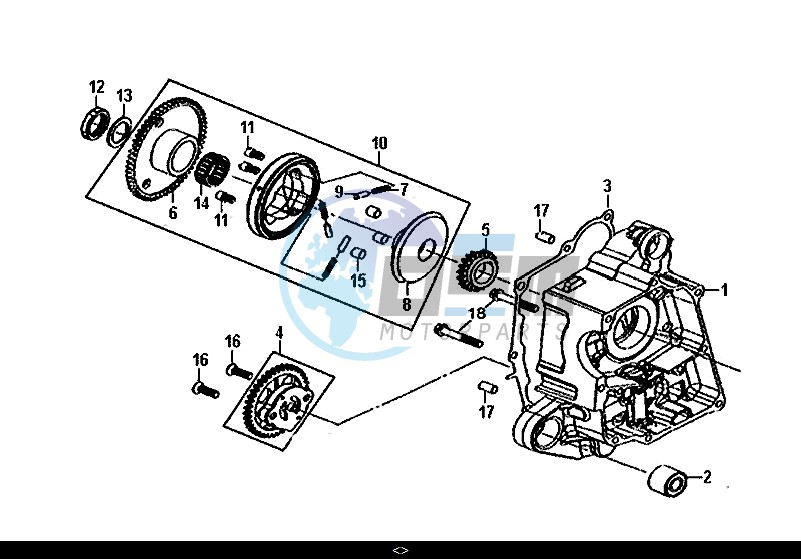 R CRANK CASE-OIL PUMP ASSY