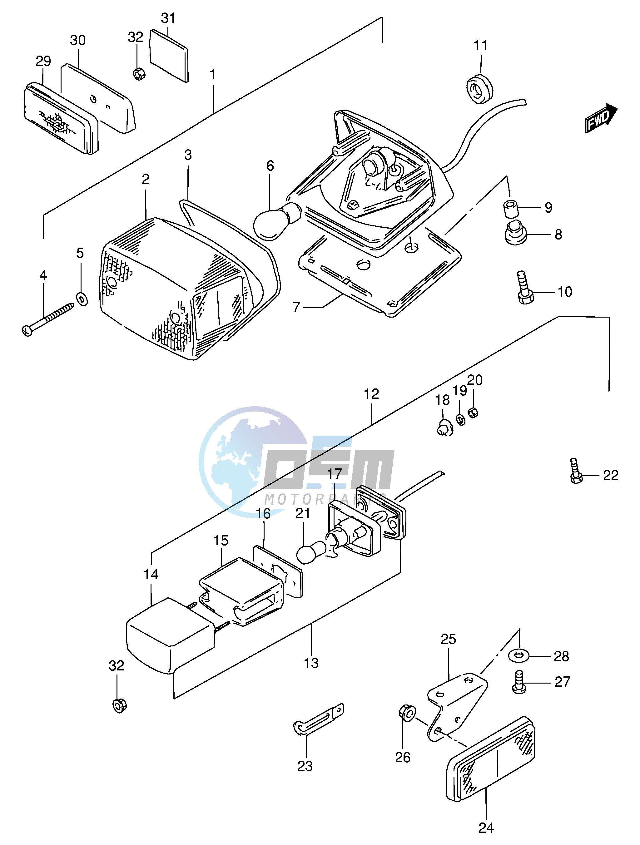 REAR COMBINATION LAMP (MODEL V)