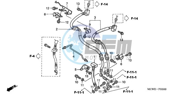 FRONT BRAKE HOSE (VFR800)