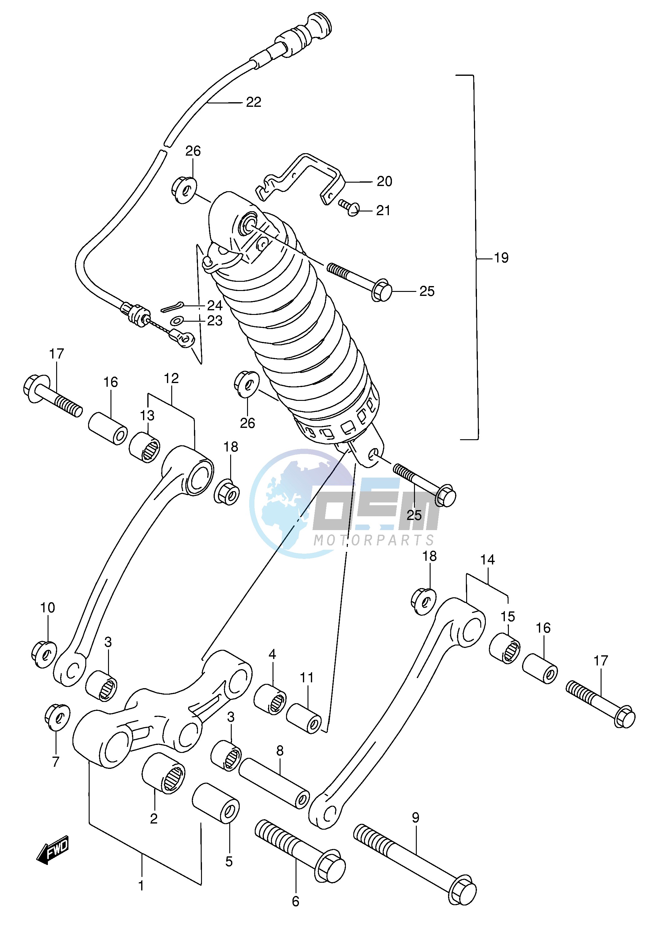 REAR CUSHION LEVER (SEE NOTE)