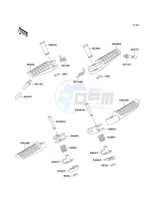 EX 250 F [NINJA 250R] (6F-7F) F6F drawing FOOTRESTS