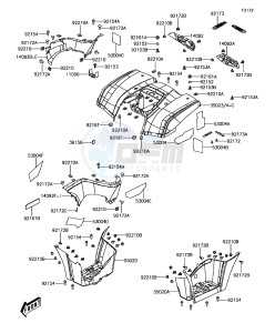 BRUTE FORCE 300 KVF300CFF EU drawing Rear Fender(s)