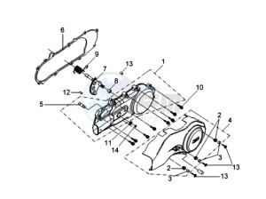 VS125S drawing CRANKCASE COVER / GASKET