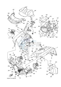 YFM700FWAD YFM70GPHG GRIZZLY 700 EPS (2UD8) drawing FRONT FENDER