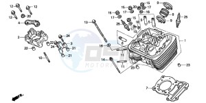 VT600CD 400 drawing CYLINDER HEAD (FRONT)