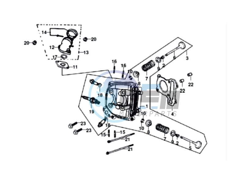 Cylinder head  in pipe assy