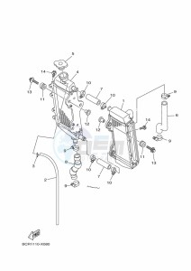 YZ250 (BCR6) drawing RADIATOR & HOSE