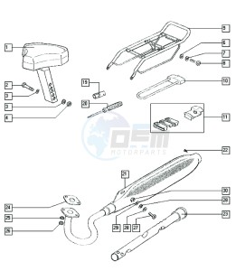 QUADRO_25-45kmh_Y-K1 50 Y-K1 drawing Seat-carrier-exhaust