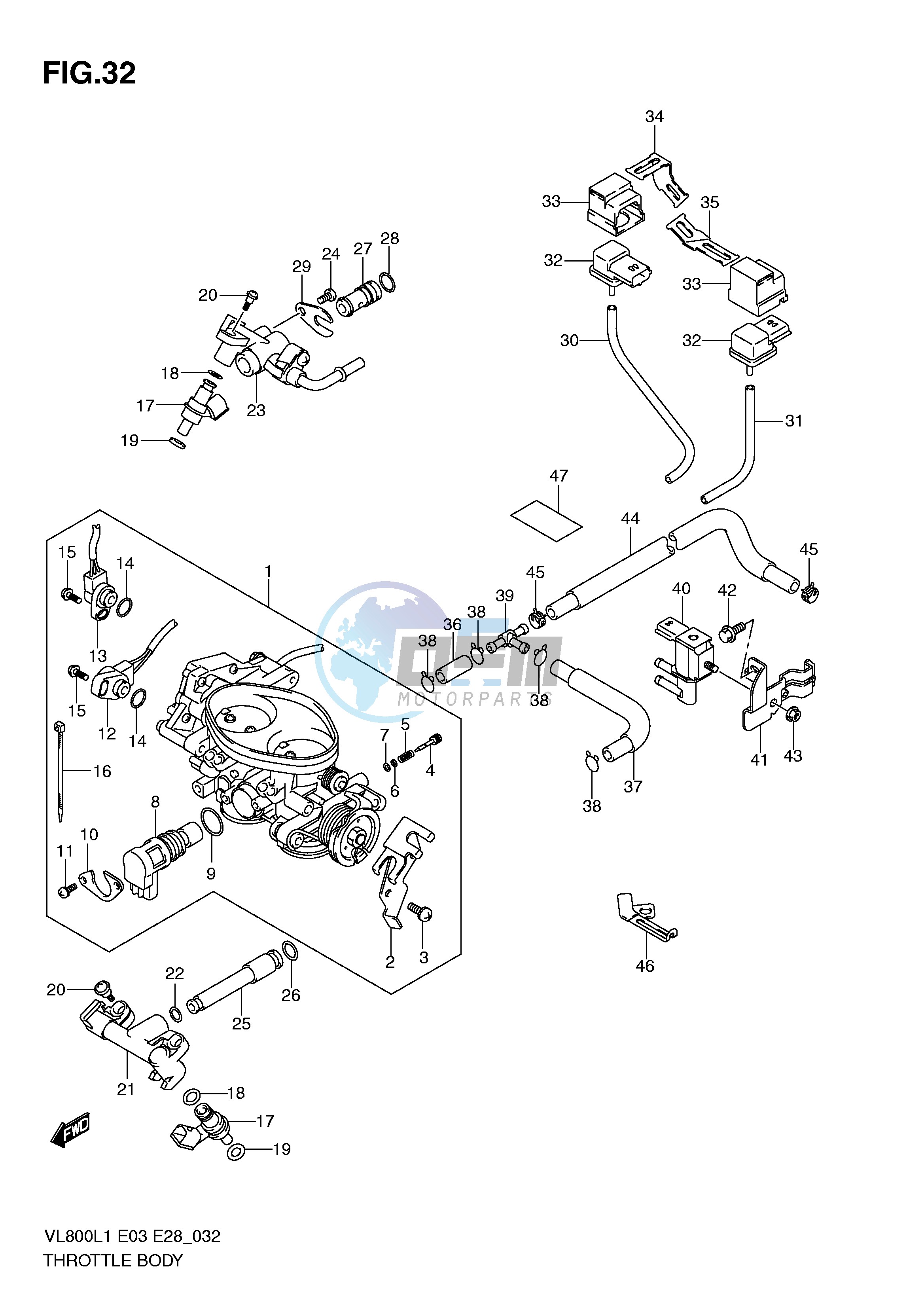 THROTTLE BODY (VL800CL1 E33)