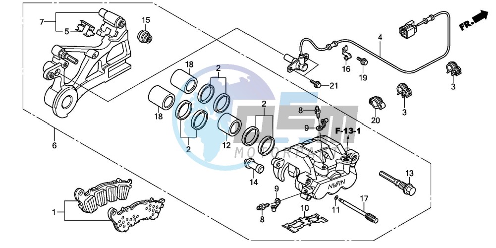 REAR BRAKE CALIPER (CBF1000A/T/S)