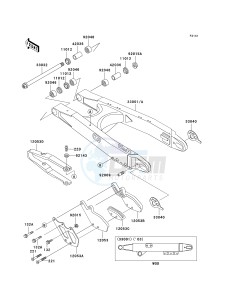 KDX 200 H [KDX200] (H6-H9) [KDX200] drawing SWINGARM