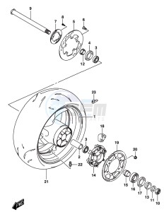 GSX-S1000 A drawing REAR WHEEL (GSX-S1000AUFL8 E21)